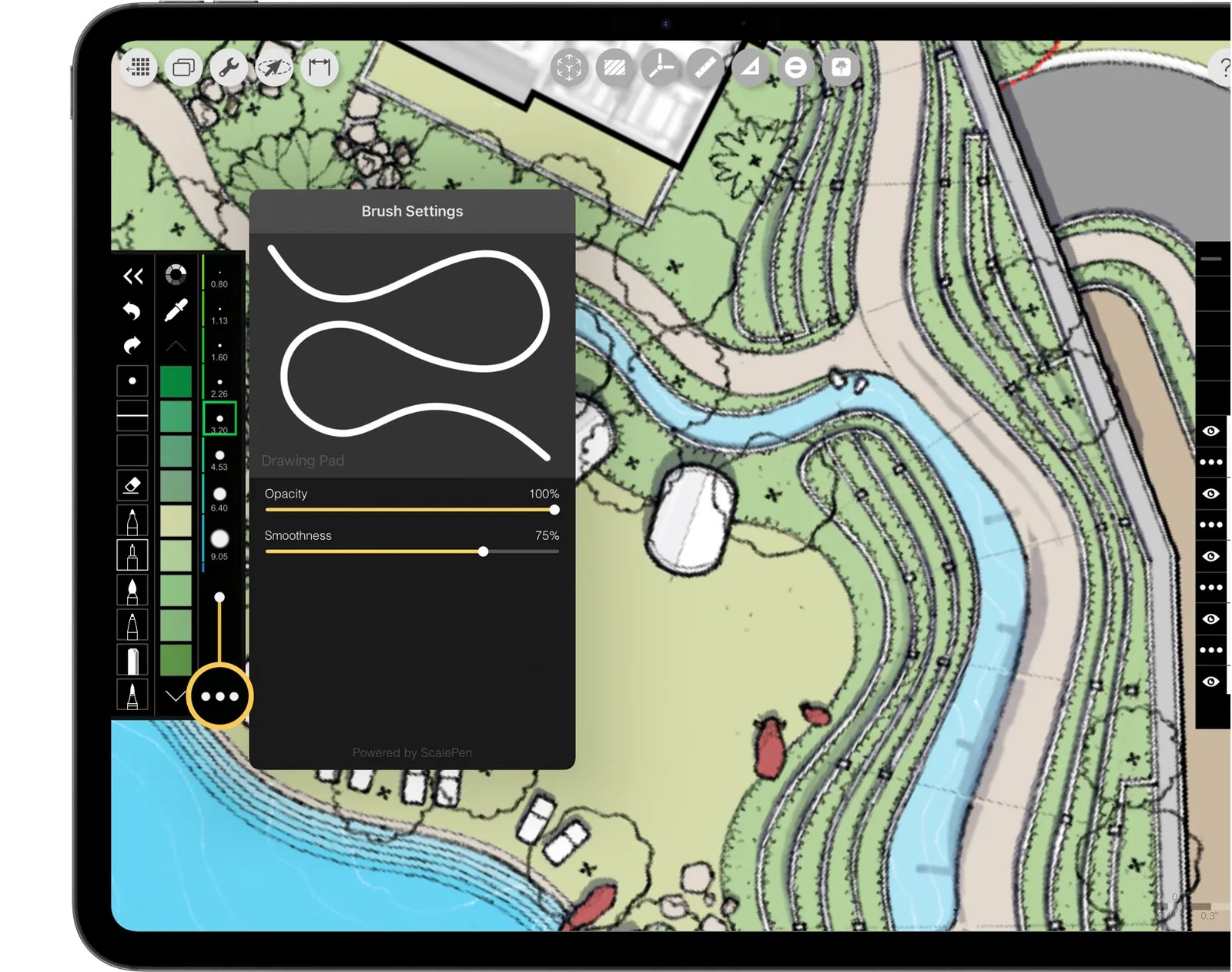 Morpholio Trace: Best iPad App for Architects, smooth curves site plan